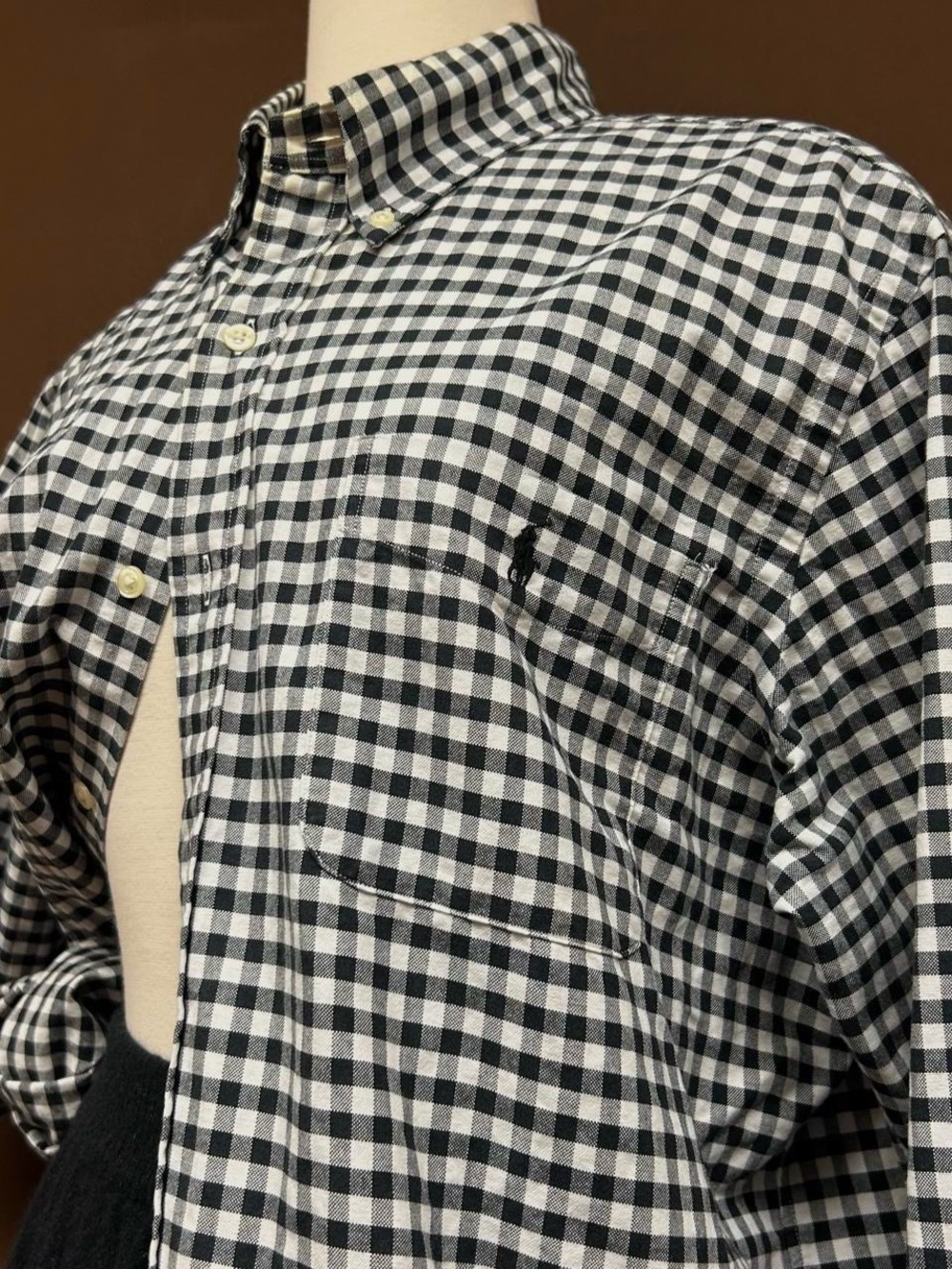 Cotton gingham button up oxford